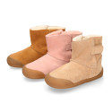 BLANDITOS kids bootie laceless in suede leather with warm lining.