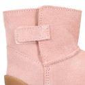 BLANDITOS kids bootie laceless in suede leather with warm lining.