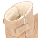 BLANDITOS kids bootie laceless in suede leather with warm lining.