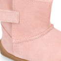 BLANDITOS kids bootie laceless in suede leather with warm lining.