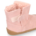 BLANDITOS kids bootie laceless in suede leather with warm lining.