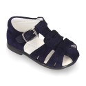 New suede leather sandals for little boys.