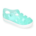 Tennis style kids jelly shoes for the Beach and Pool.