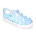 Tennis style kids jelly shoes for the Beach and Pool.