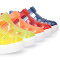 Tennis style kids jelly shoes for the Beach and Pool.