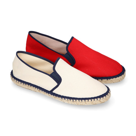 New Classic Combined cotton canvas espadrille shoes. CG023 | OkaaSpain