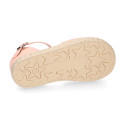 Salmon Linen canvas girl espadrille shoes special ceremony.