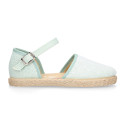 Plumeti linen canvas girl espadrille shoes for ceremony.