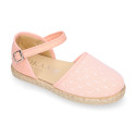 Plumeti linen canvas girl espadrille shoes for ceremony.