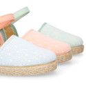 Plumeti linen canvas girl espadrille shoes for ceremony.