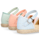 Plumeti linen canvas girl espadrille shoes for ceremony.