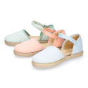 Plumeti linen canvas girl espadrille shoes for ceremony.