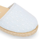 Plumeti linen canvas girl espadrille shoes for ceremony.