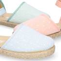 Plumeti linen canvas girl espadrille shoes for ceremony.