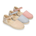 Suede leather girl espadrille shoes.