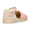 Suede leather girl espadrille shoes.