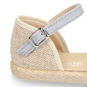 Suede leather girl espadrille shoes.