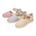 Suede leather girl espadrille shoes.