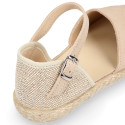 Suede leather girl espadrille shoes.