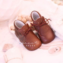 TAN color Soft Nappa leather little BEAR bootie for babies.