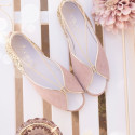 Woman Sandal shoes with ties closure in soft suede leather with gold GLITTER.