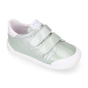 BLANDITOS kids sneakers laceless in laminated nappa leather.
