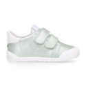 BLANDITOS kids sneakers laceless in laminated nappa leather.