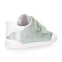 BLANDITOS kids sneakers laceless in laminated nappa leather.