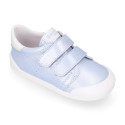 BLANDITOS kids sneakers laceless in laminated nappa leather.