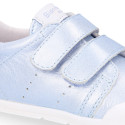 BLANDITOS kids sneakers laceless in laminated nappa leather.