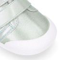 BLANDITOS kids sneakers laceless in laminated nappa leather.