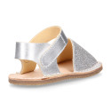 Kids Okaa Flex Menorquina sandal in shiny leather.