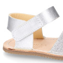 Kids Okaa Flex Menorquina sandal in shiny leather.