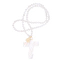Girl's necklace with Mother of Pearl Cross for communion.