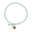 Elastic girl bracelets with cross and golden star.
