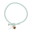 Pulseras niña elásticas con Cruz y estrella dorada.