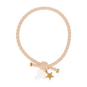 Elastic girl bracelets with cross and golden star.