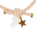 Elastic girl bracelets with cross and golden star.