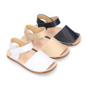 Kids Okaa Flex Menorquina sandal in nappa leather.