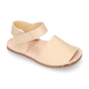 Kids Okaa Flex Menorquina sandal in nappa leather.