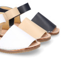 Kids Okaa Flex Menorquina sandal in nappa leather.