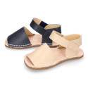 Kids Okaa Flex Menorquina sandal in nappa leather.