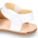 Kids Okaa Flex Menorquina sandal in nappa leather with Mouse design.