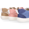 Okaa Flex casual respectful Sneaker shoes in cotton canvas.