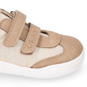 Okaa Flex casual respectful Sneaker shoes in cotton canvas.