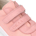 Okaa Flex casual respectful Sneaker shoes in cotton canvas.