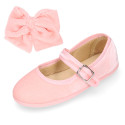 Pastel colors Velvet hair Bow for girl's with clip matching with our Velvet Mary Janes.