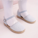 Plumeti linen canvas girl espadrille shoes for ceremony.