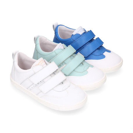 BLANDITOS kids sneakers laceless in combined soft nappa leather for large sizes.