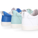 BLANDITOS kids sneakers laceless in combined soft nappa leather for large sizes.